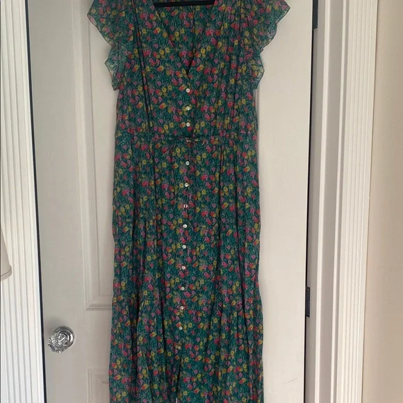 Trovata Birds of Paradis Ainsley Bright Pink Red Yellow Green Floral medium - Picture 2 of 3